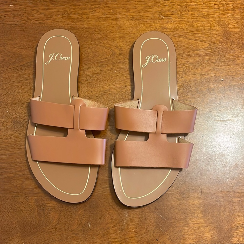 J. Crew leather slides. Never worn.